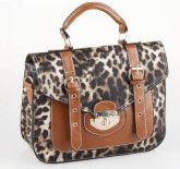 Leopard briefcase handbag